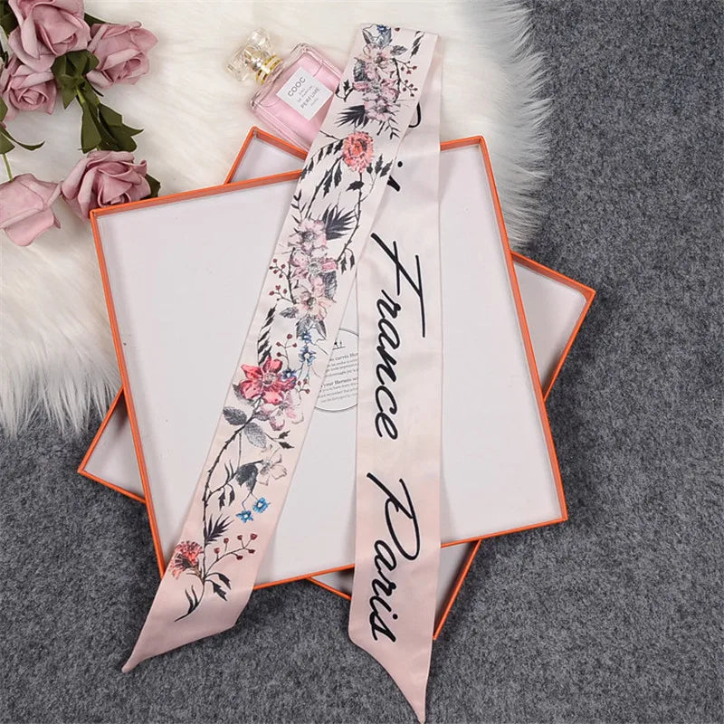 Rose Brand Schal Damen Seidenschal Tasche Dünne Schals Neues Design Handgelenktuch Foulard Halstuch Stirnband Für Damen