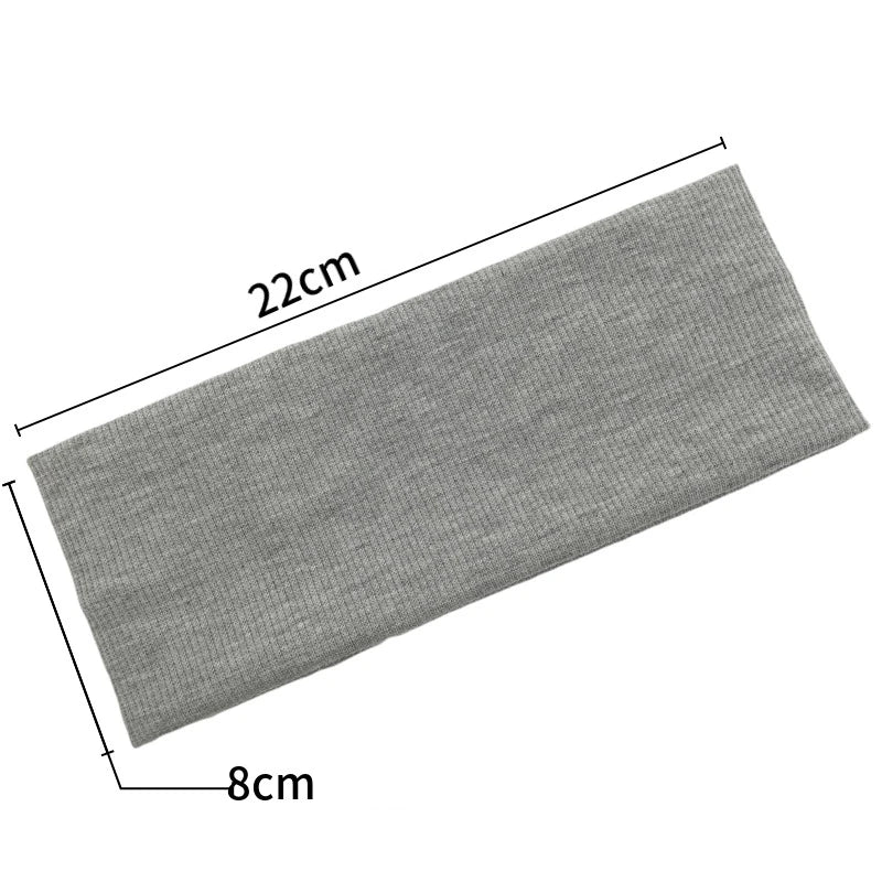 New Solid Knitted Headband for Women Girls Autumn Winter Sport Yoga Sweat Uptake Headwear Elastic Hairbands Hair Accessories