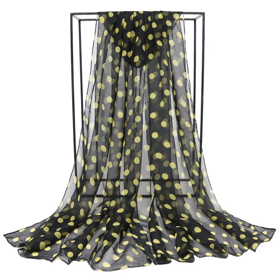 Speelk Marke Neue Polka Dot Georgette Seide Schal Frauen Mode Punkte Schals Und Tücher Weibliche Lange Outdoor Schals Großhandel