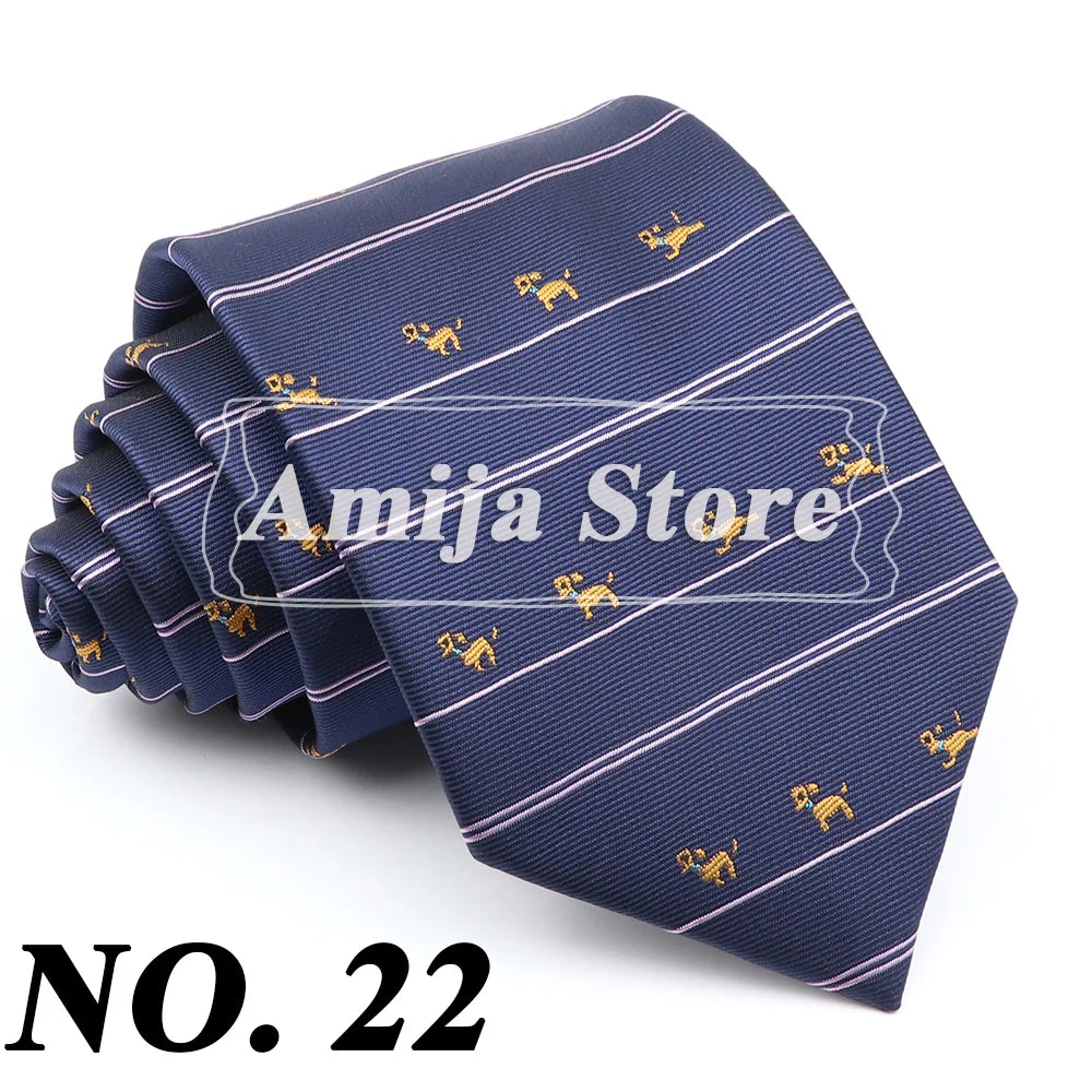 Cravate formelle pour homme, rayée, bleu et gris, 8 cm de large, cadeau pour homme, bureau, mariage, fête, accessoires pour homme, usage quotidien