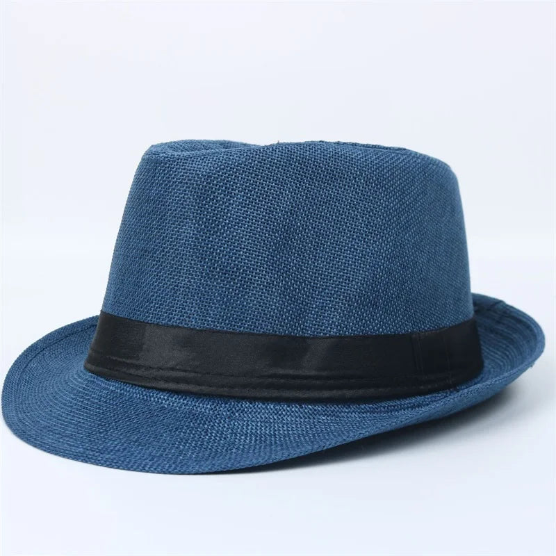 Chapeau de jazz tendance pour l'été, chapeau de plage, panama, chapeau de soleil classique, chapeau haut de forme rétro, chapeau fedora, chapeau haut de forme unisexe pour hommes et femmes
