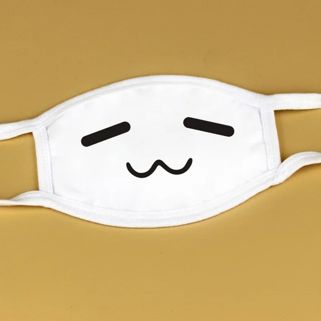 Masque facial en coton Kawaii avec expression humoristique et dessin animé, respirant, unisexe, coréen, accessoires