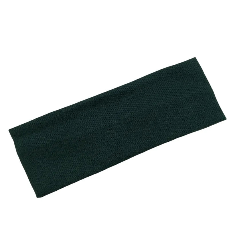 New Solid Knitted Headband for Women Girls Autumn Winter Sport Yoga Sweat Uptake Headwear Elastic Hairbands Hair Accessories