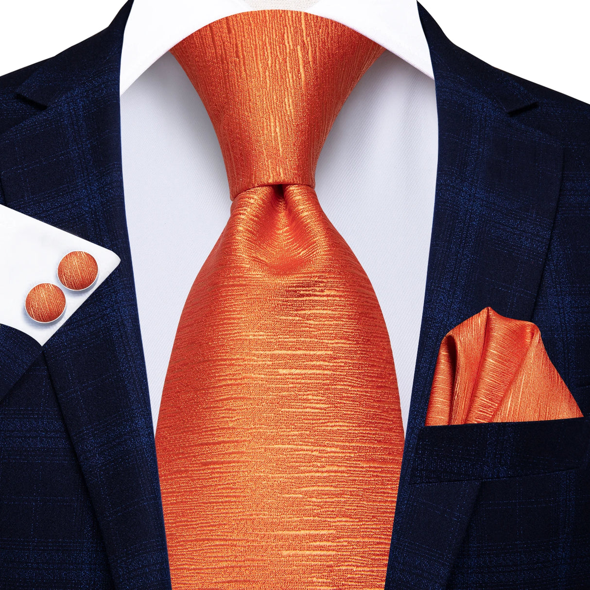 Ensemble de cravates pour hommes Hi-Tie, orange et noir, motif cachemire, en soie, pour mariage, nouveau design tendance, boutons de manchette, livraison directe