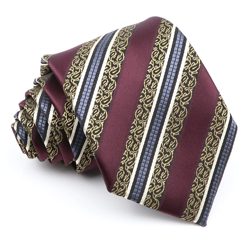 Cravate formelle pour homme, rayée, bleu et gris, 8 cm de large, cadeau pour homme, bureau, mariage, fête, accessoires pour homme, usage quotidien