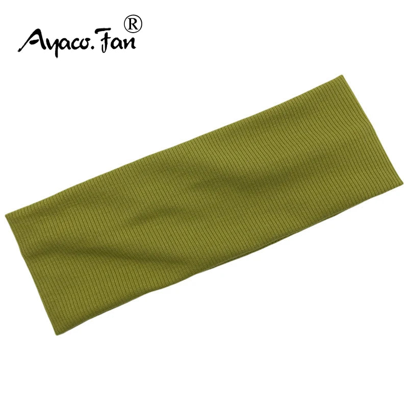 New Solid Knitted Headband for Women Girls Autumn Winter Sport Yoga Sweat Uptake Headwear Elastic Hairbands Hair Accessories