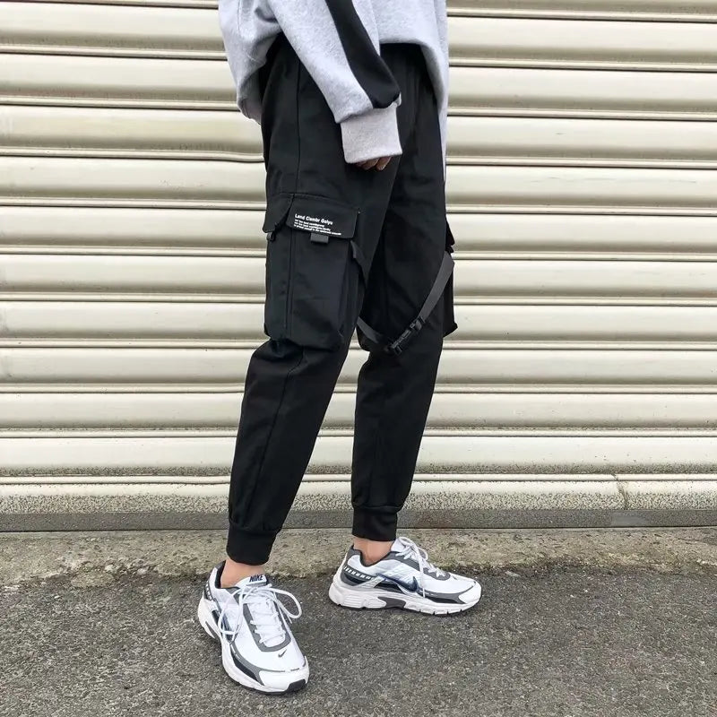 Bänder Harem Jogger Männer Cargo Hosen Streetwear 2023 Hip Hop Casual Taschen Track Hosen Männlichen Harajuku Mode Hosen