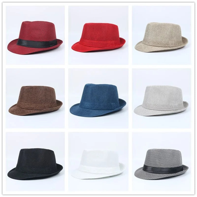 Chapeau de jazz tendance pour l'été, chapeau de plage, panama, chapeau de soleil classique, chapeau haut de forme rétro, chapeau fedora, chapeau haut de forme unisexe pour hommes et femmes