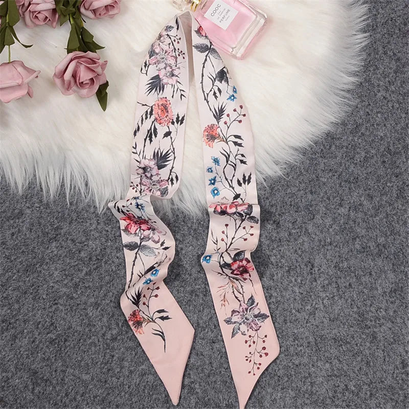 Rose Brand Schal Damen Seidenschal Tasche Dünne Schals Neues Design Handgelenktuch Foulard Halstuch Stirnband Für Damen