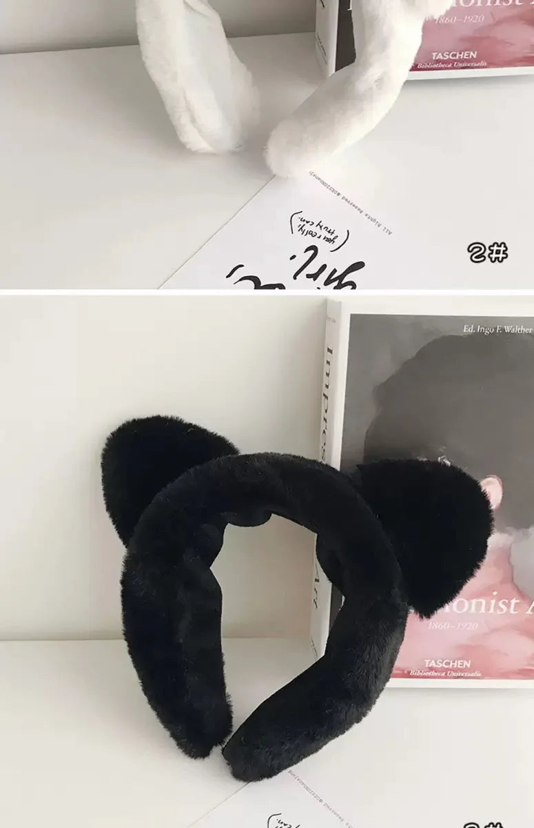 Hair band female wash face cat ears headband net red simple cute girl heart wide-brimmed plush hair band hairpin head jewelry