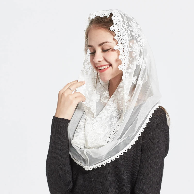 Nouvelle mode féminine dames voile gland châles et écharpes automne catholique Mantilla église femmes écharpe mode femmes écharpe