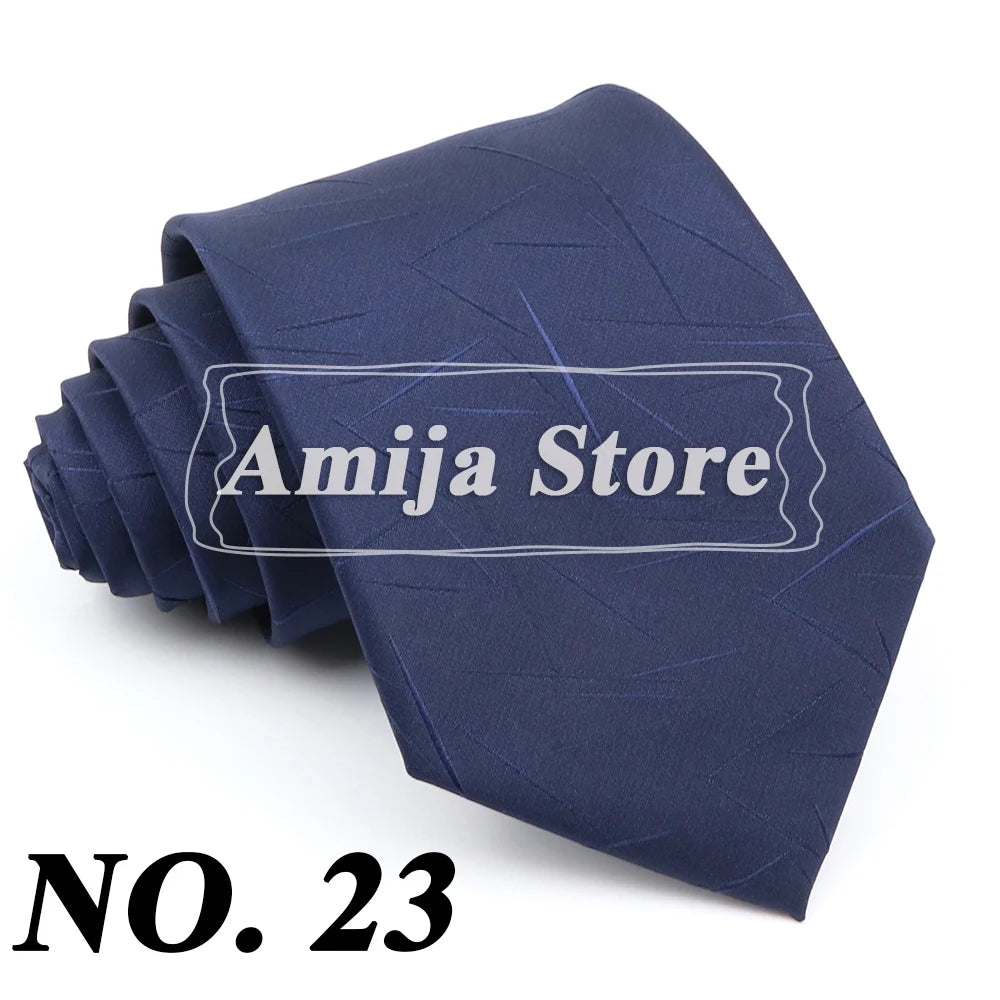Cravate formelle pour homme, rayée, bleu et gris, 8 cm de large, cadeau pour homme, bureau, mariage, fête, accessoires pour homme, usage quotidien