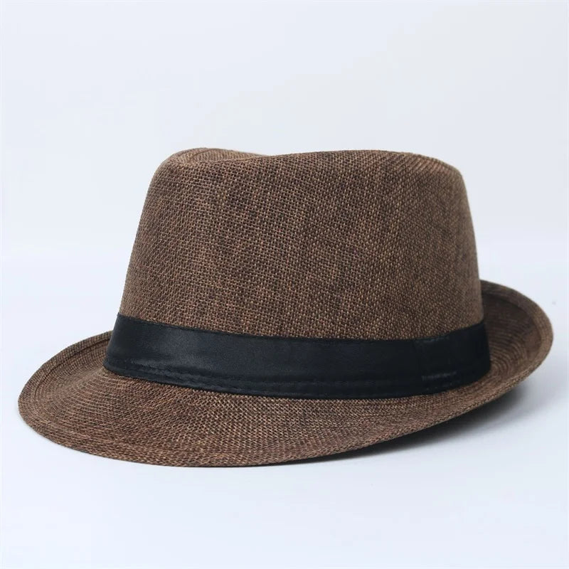 Chapeau de jazz tendance pour l'été, chapeau de plage, panama, chapeau de soleil classique, chapeau haut de forme rétro, chapeau fedora, chapeau haut de forme unisexe pour hommes et femmes