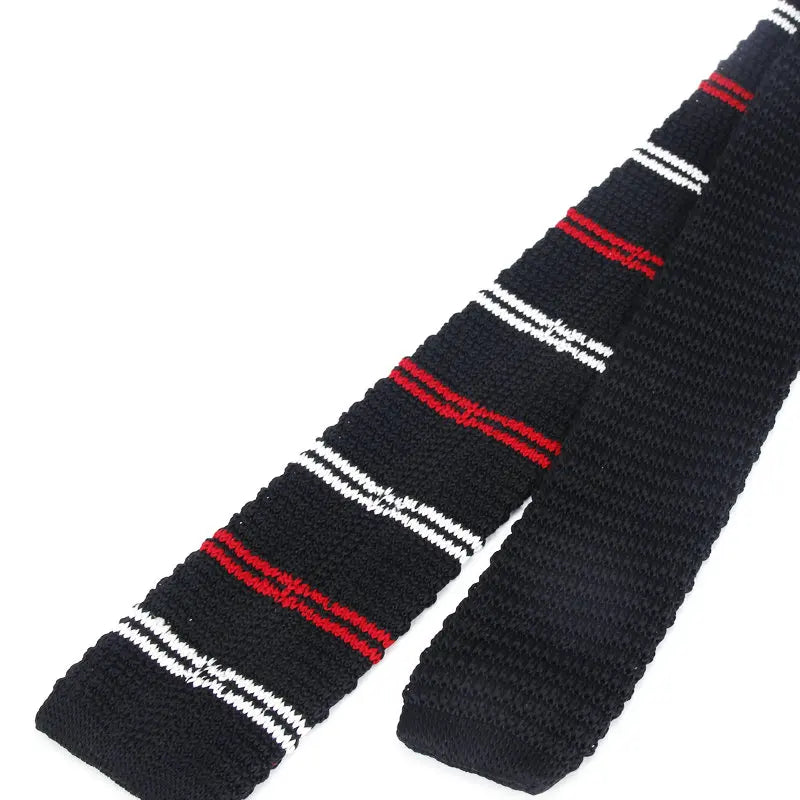 Cravate en tricot pour homme, cravate unie pour mariage, smoking, rayée, tissée, fine, accessoires pour le cou