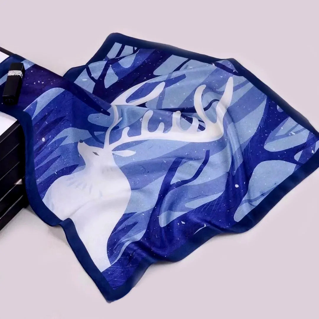 Suya Dream 100 % ECHTE SEIDE Damen Seidenschal 53 x 53 cm Quadratischer bedruckter Schal