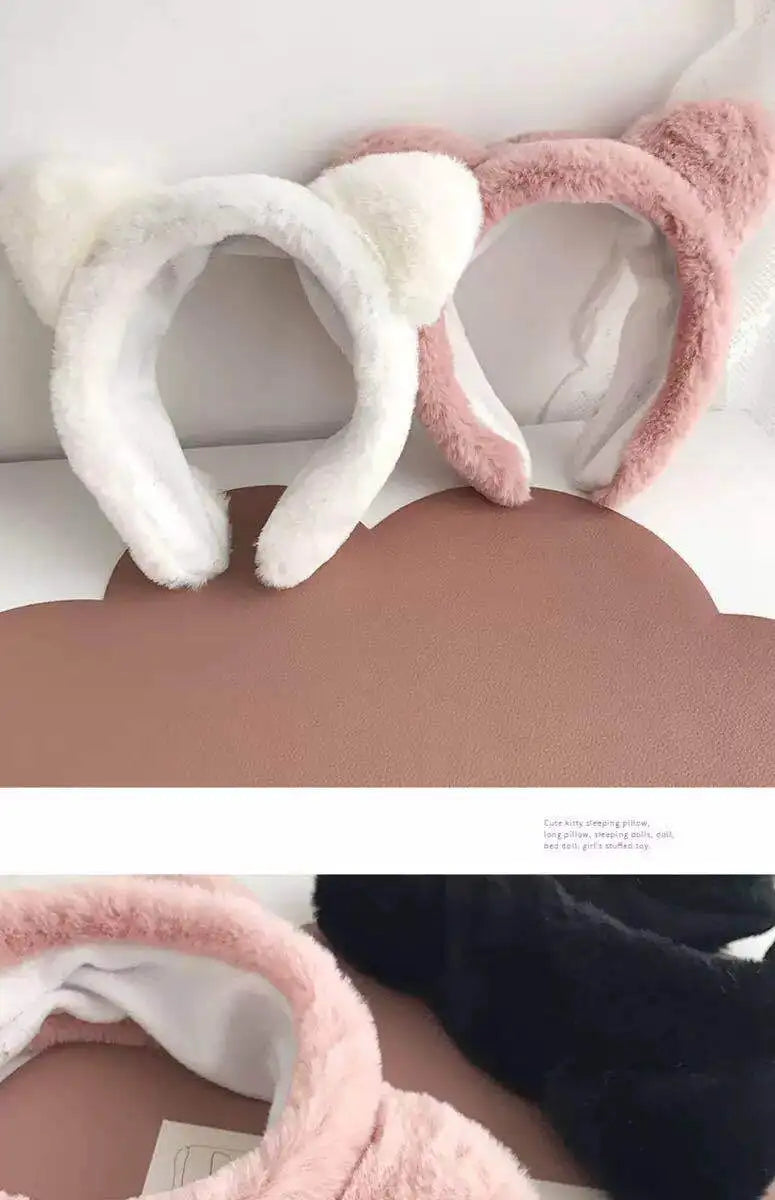 Hair band female wash face cat ears headband net red simple cute girl heart wide-brimmed plush hair band hairpin head jewelry