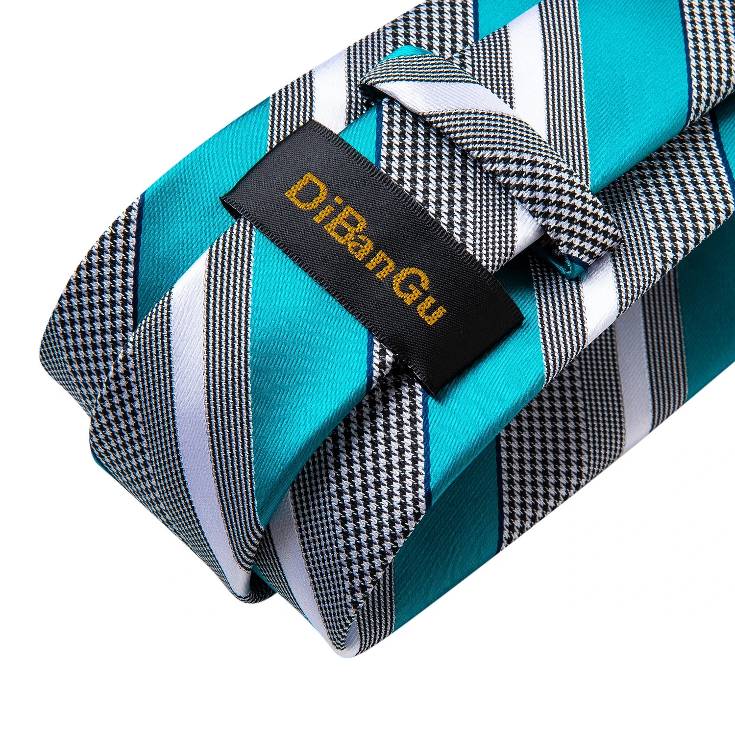 DiBanGu Designer Mens Necktie Striped Floral Paisley Silk Tie Pocket Square Cufflinks Neck Tie Ring Set Suit Wedding Business