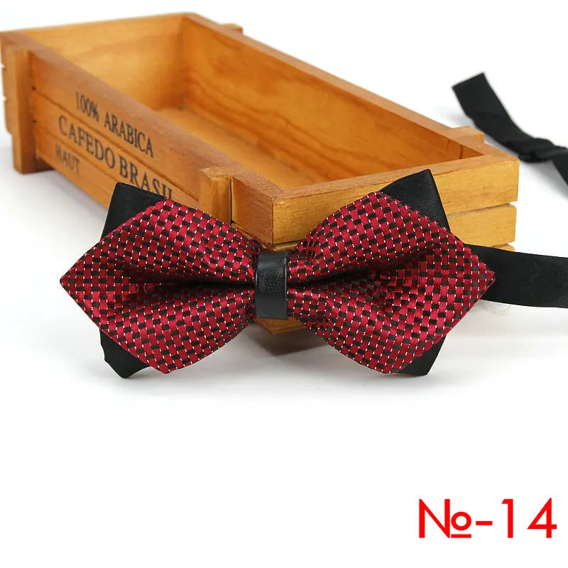 Nœud papillon tendance pour homme, accessoire de fête, mariage, pour garçons et filles, à carreaux, rouge et noir, vente en gros