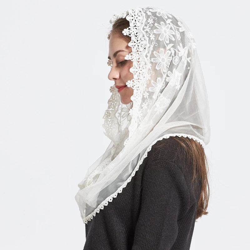 Nouvelle mode féminine dames voile gland châles et écharpes automne catholique Mantilla église femmes écharpe mode femmes écharpe