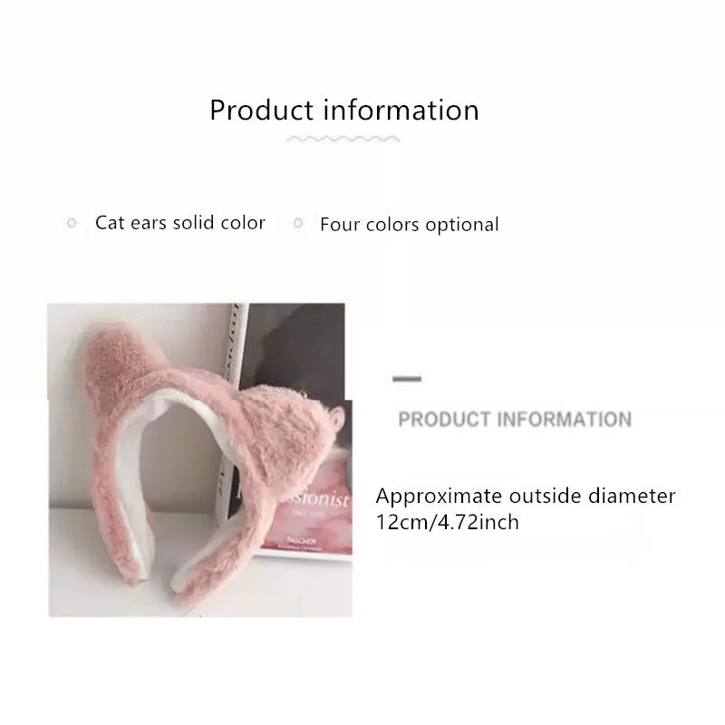 Hair band female wash face cat ears headband net red simple cute girl heart wide-brimmed plush hair band hairpin head jewelry