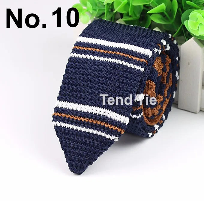 New Style Fashion Men's Colourful Tie Knit Knitted Ties Necktie Normal Slim Classic Woven Cravate Narrow Neckties
