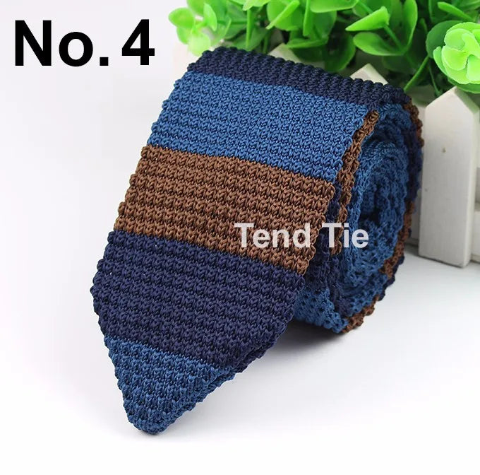 New Style Fashion Men's Colourful Tie Knit Knitted Ties Necktie Normal Slim Classic Woven Cravate Narrow Neckties