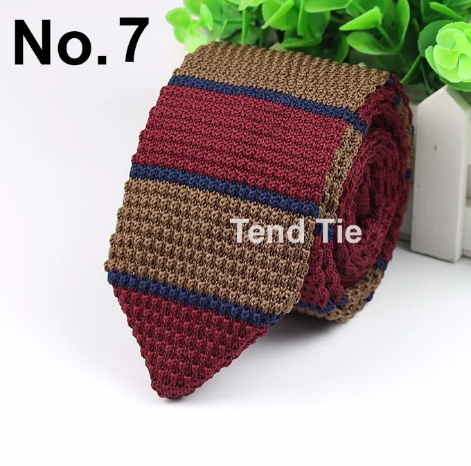 New Style Fashion Men's Colourful Tie Knit Knitted Ties Necktie Normal Slim Classic Woven Cravate Narrow Neckties