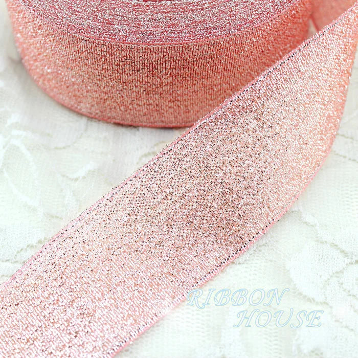 (25 yards/roll) Pink Meat Metallic Glitter Ribbon Colorful gift package ribbons wholesale