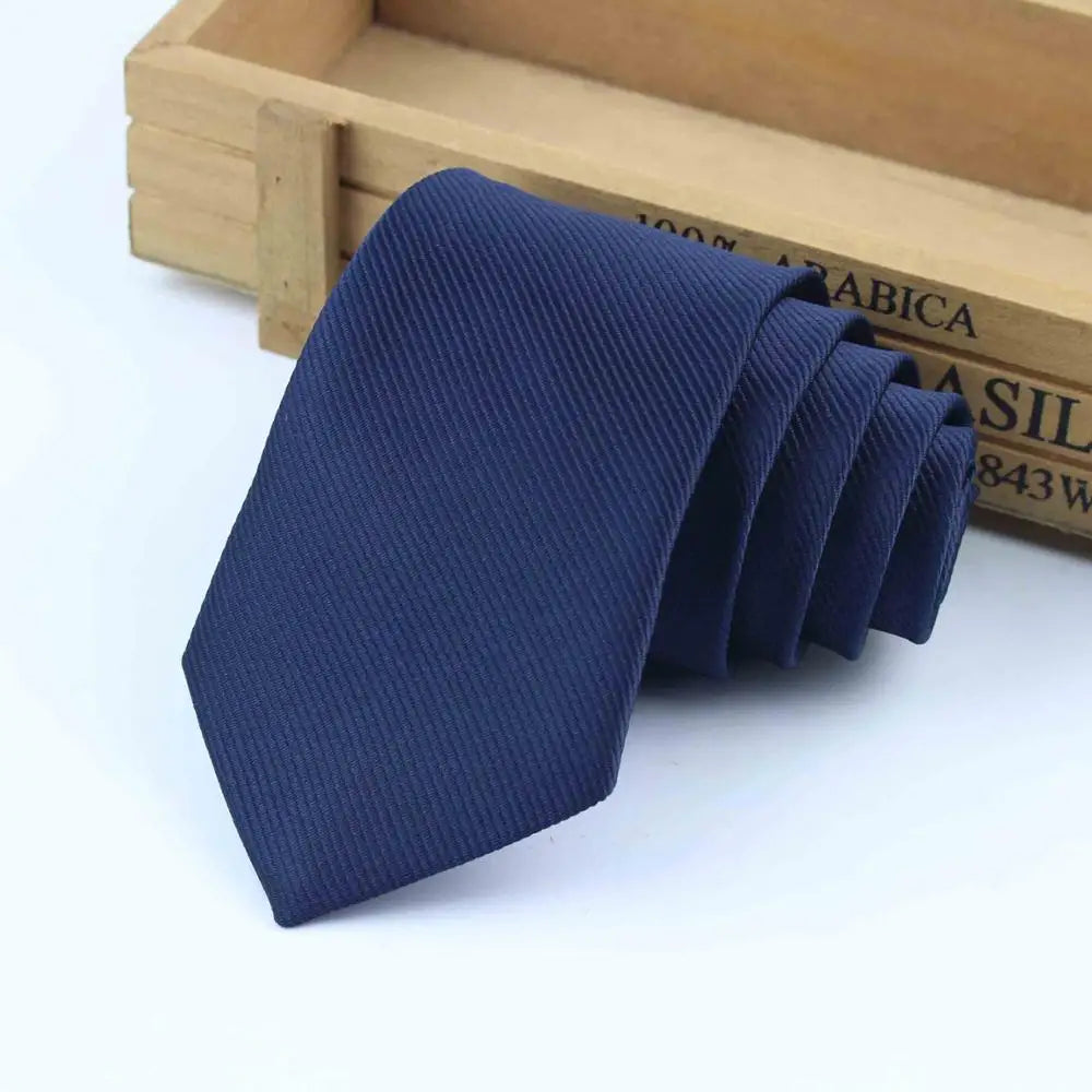 Cravate fine formelle de 6,35 cm, en polyester, pour marié, homme, fête de mariage, largeur 6 cm
