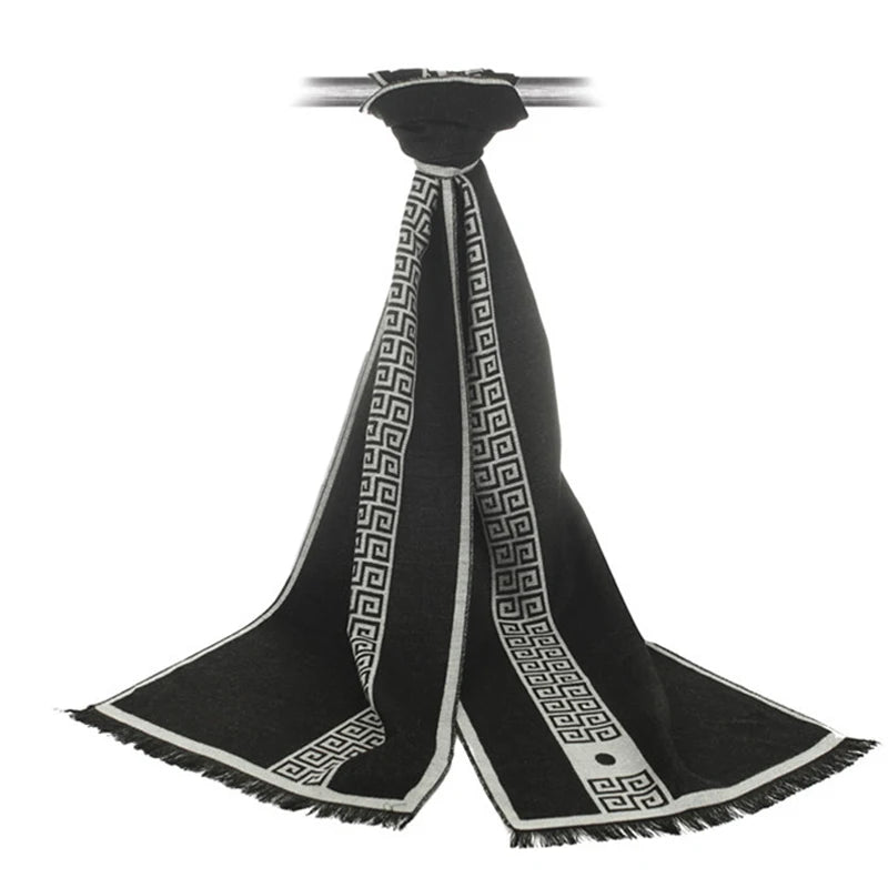 Nouvelle lettre de luxe marque affaires hommes écharpe soie cachemire écharpe châle bonne qualité hiver chaud écharpes hommes 180*30 cm