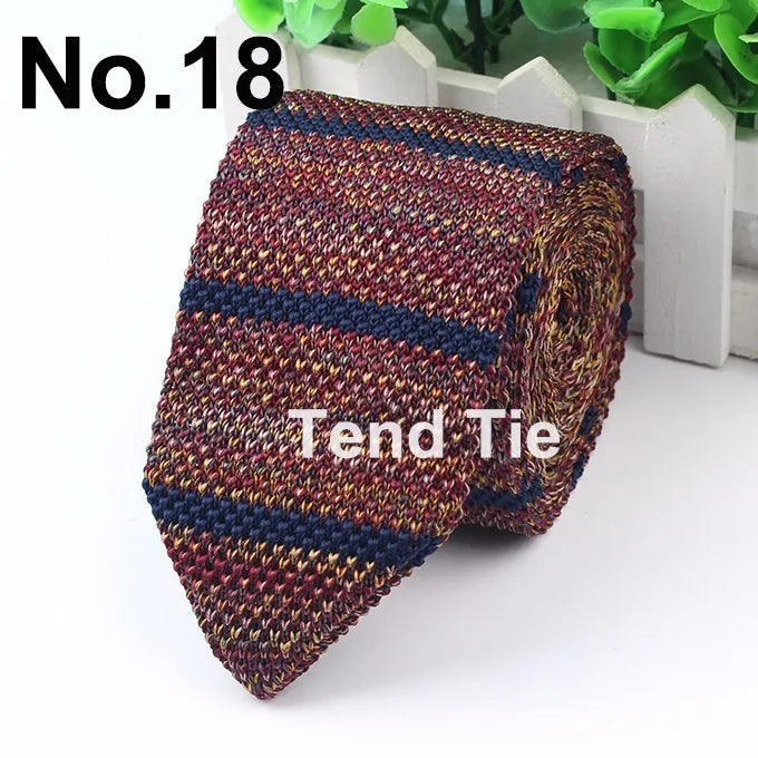 New Style Fashion Men's Colourful Tie Knit Knitted Ties Necktie Normal Slim Classic Woven Cravate Narrow Neckties