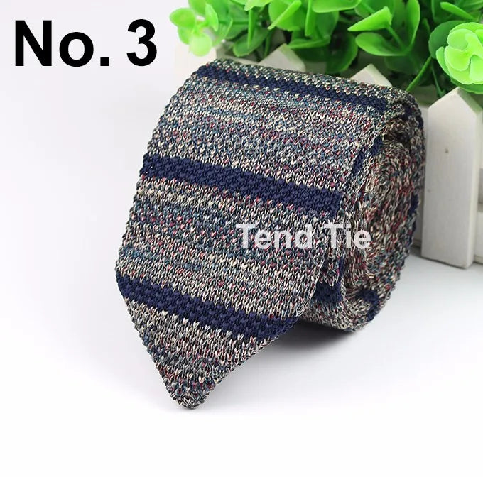 New Style Fashion Men's Colourful Tie Knit Knitted Ties Necktie Normal Slim Classic Woven Cravate Narrow Neckties