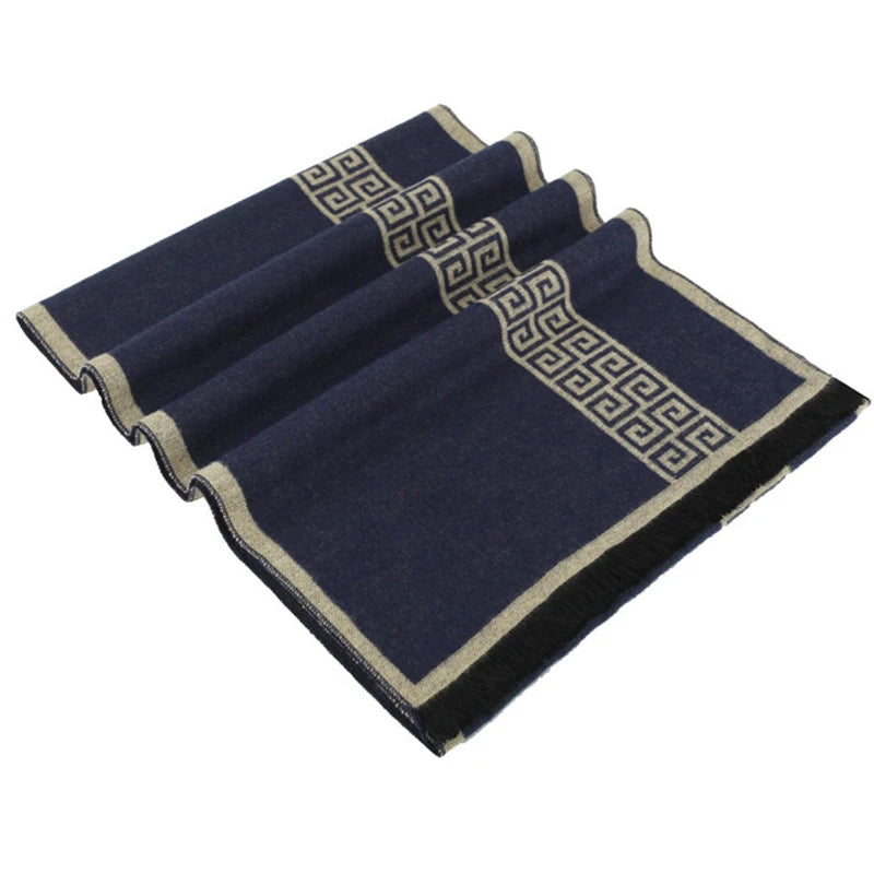 Nouvelle lettre de luxe marque affaires hommes écharpe soie cachemire écharpe châle bonne qualité hiver chaud écharpes hommes 180*30 cm