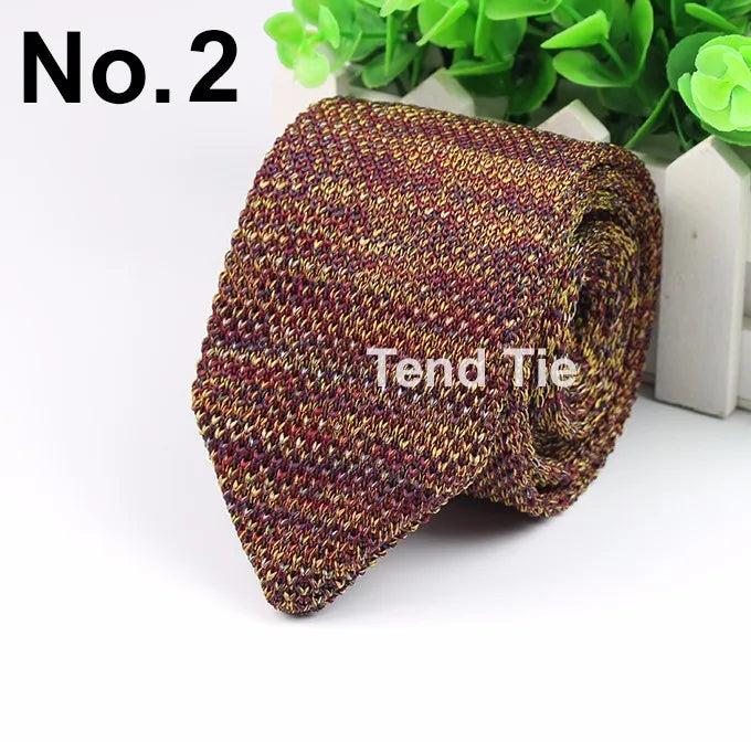 New Style Fashion Men's Colourful Tie Knit Knitted Ties Necktie Normal Slim Classic Woven Cravate Narrow Neckties