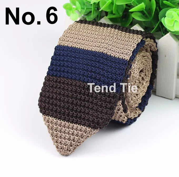 New Style Fashion Men's Colourful Tie Knit Knitted Ties Necktie Normal Slim Classic Woven Cravate Narrow Neckties