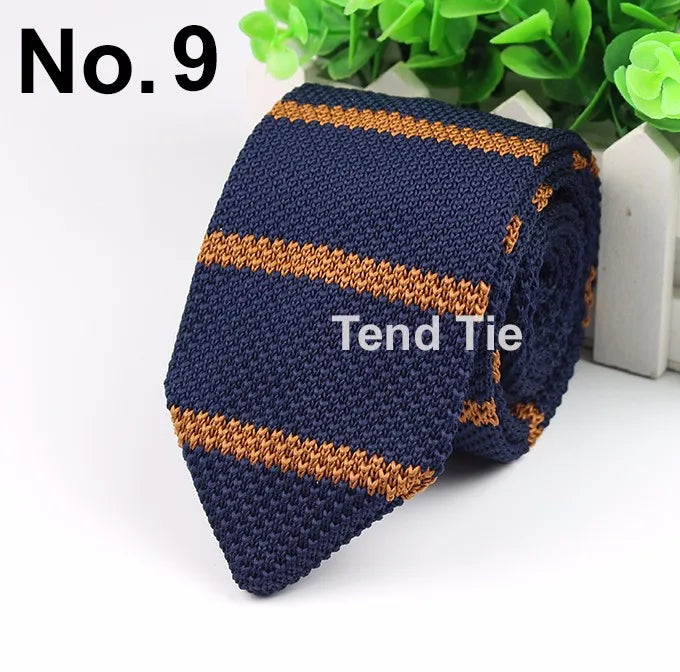 New Style Fashion Men's Colourful Tie Knit Knitted Ties Necktie Normal Slim Classic Woven Cravate Narrow Neckties