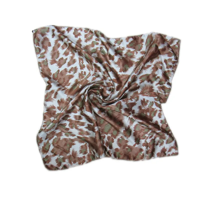 Quadratischer Schal Haargummi Mode Koreanischer Druck Tier Leopard Business Kleiner Kopf Hals Satin Seidenschal Für Frauen