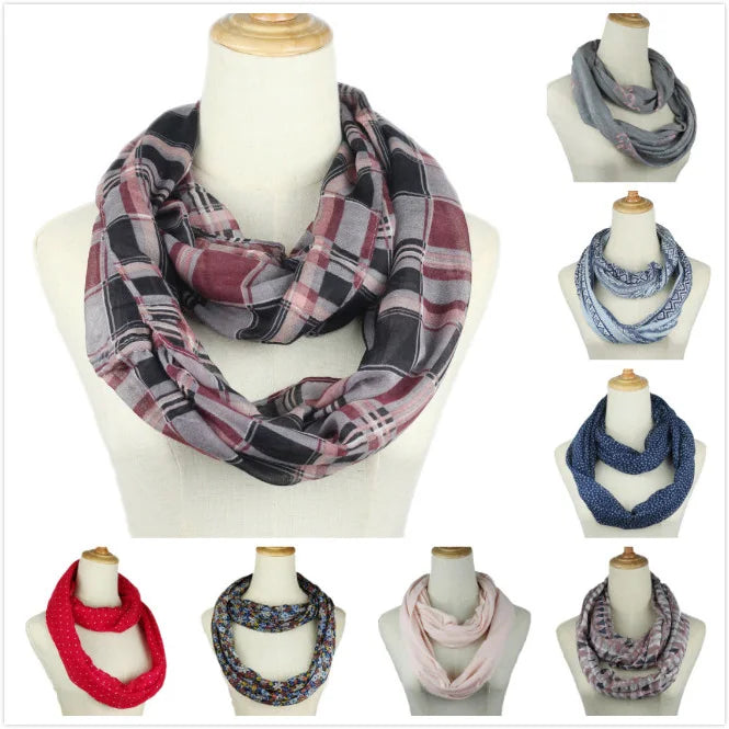 Écharpe Infinity pour femme, écharpe à anneaux, écharpe à boucle florale tendance, écharpe snood, châle, foulard