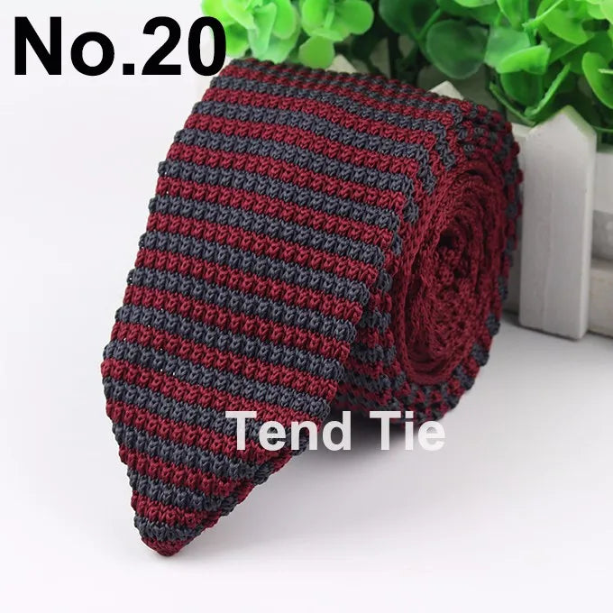 New Style Fashion Men's Colourful Tie Knit Knitted Ties Necktie Normal Slim Classic Woven Cravate Narrow Neckties