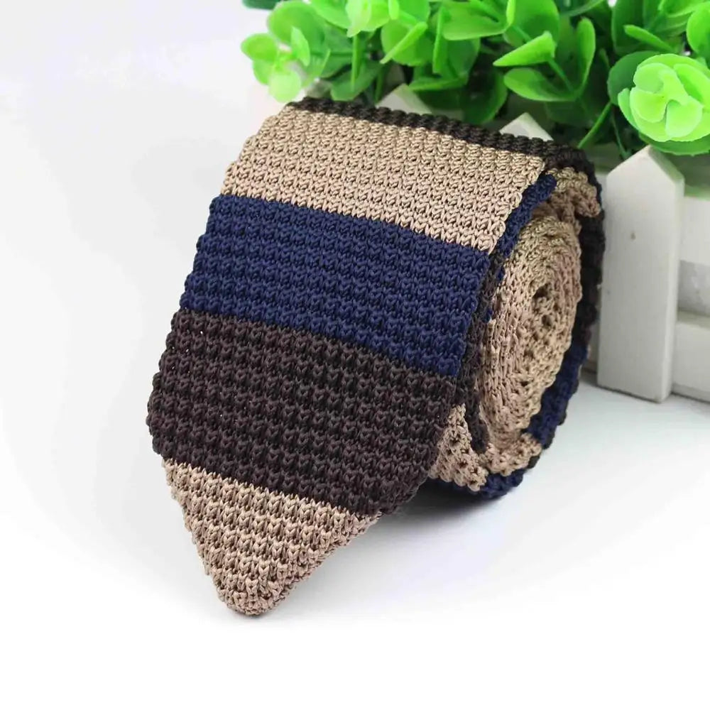 New Style Fashion Men's Colourful Tie Knit Knitted Ties Necktie Normal Slim Classic Woven Cravate Narrow Neckties