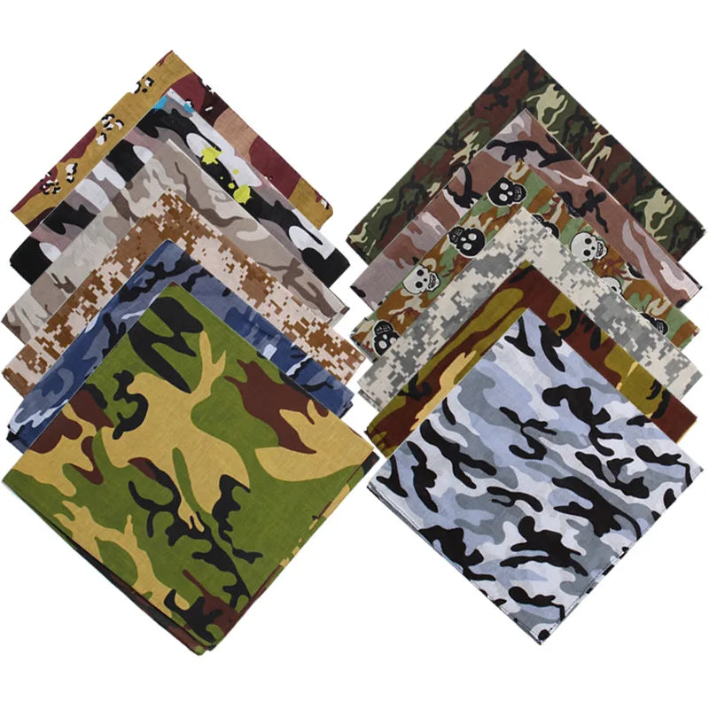 Camouflage Bandanas Baumwolle Kopfbedeckungen Frauen Schals Stirnband Männer Camping Maske Gamaschen Braga Cuello Wanderschals Hohe Qualität