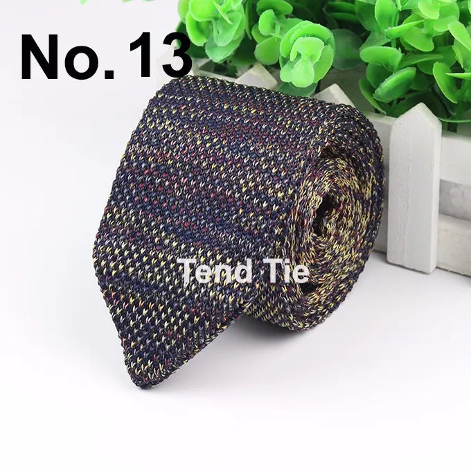 New Style Fashion Men's Colourful Tie Knit Knitted Ties Necktie Normal Slim Classic Woven Cravate Narrow Neckties