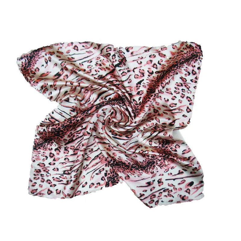 Quadratischer Schal Haargummi Mode Koreanischer Druck Tier Leopard Business Kleiner Kopf Hals Satin Seidenschal Für Frauen