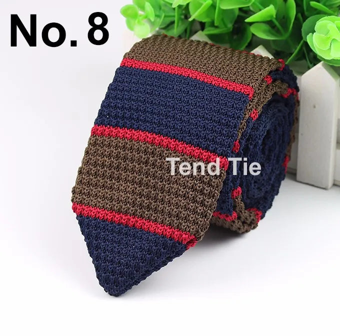 New Style Fashion Men's Colourful Tie Knit Knitted Ties Necktie Normal Slim Classic Woven Cravate Narrow Neckties