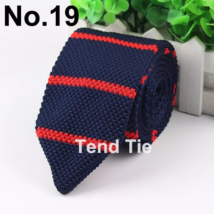 New Style Fashion Men's Colourful Tie Knit Knitted Ties Necktie Normal Slim Classic Woven Cravate Narrow Neckties