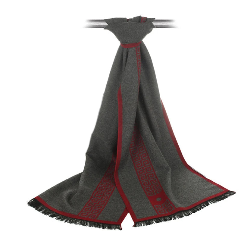 Nouvelle lettre de luxe marque affaires hommes écharpe soie cachemire écharpe châle bonne qualité hiver chaud écharpes hommes 180*30 cm