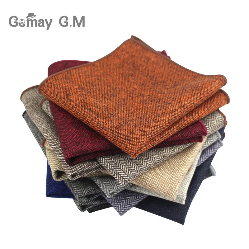 Hochwertige Taschentücher Schals Business Anzug Taschentücher Wolle Casual Herren Einstecktuch Solide Taschentücher Für Hochzeit 23*23cm