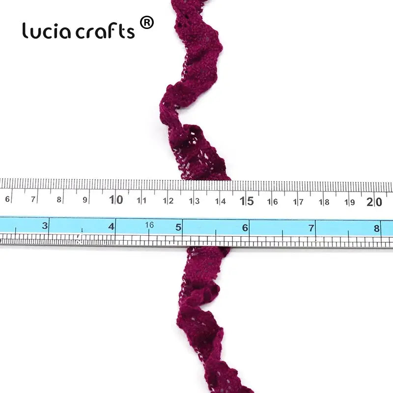 Lucia Craft 5 yards 20 mm Coton Élastique Dentelle Rubans Bandes DIY Filles Cheveux Cravate Bandeau Couture Vêtements Accessoires N0608