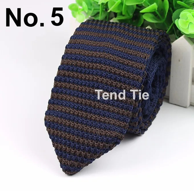 New Style Fashion Men's Colourful Tie Knit Knitted Ties Necktie Normal Slim Classic Woven Cravate Narrow Neckties