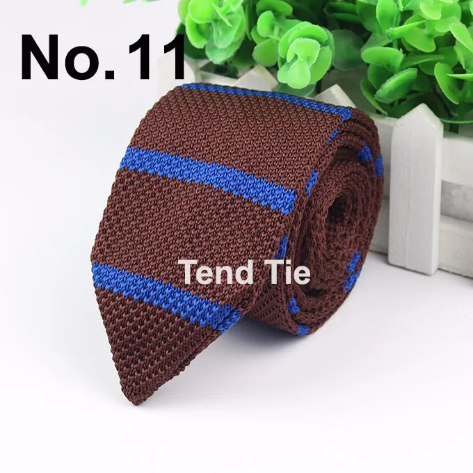 New Style Fashion Men's Colourful Tie Knit Knitted Ties Necktie Normal Slim Classic Woven Cravate Narrow Neckties